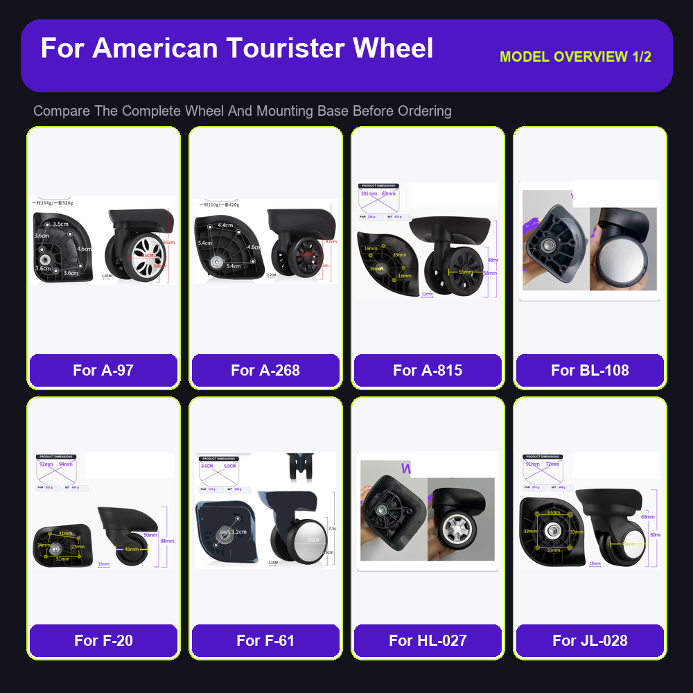 Silent Replacement Luggage Wheels - Robuuste vervangende wielen voor Amerikaanse reistassen,