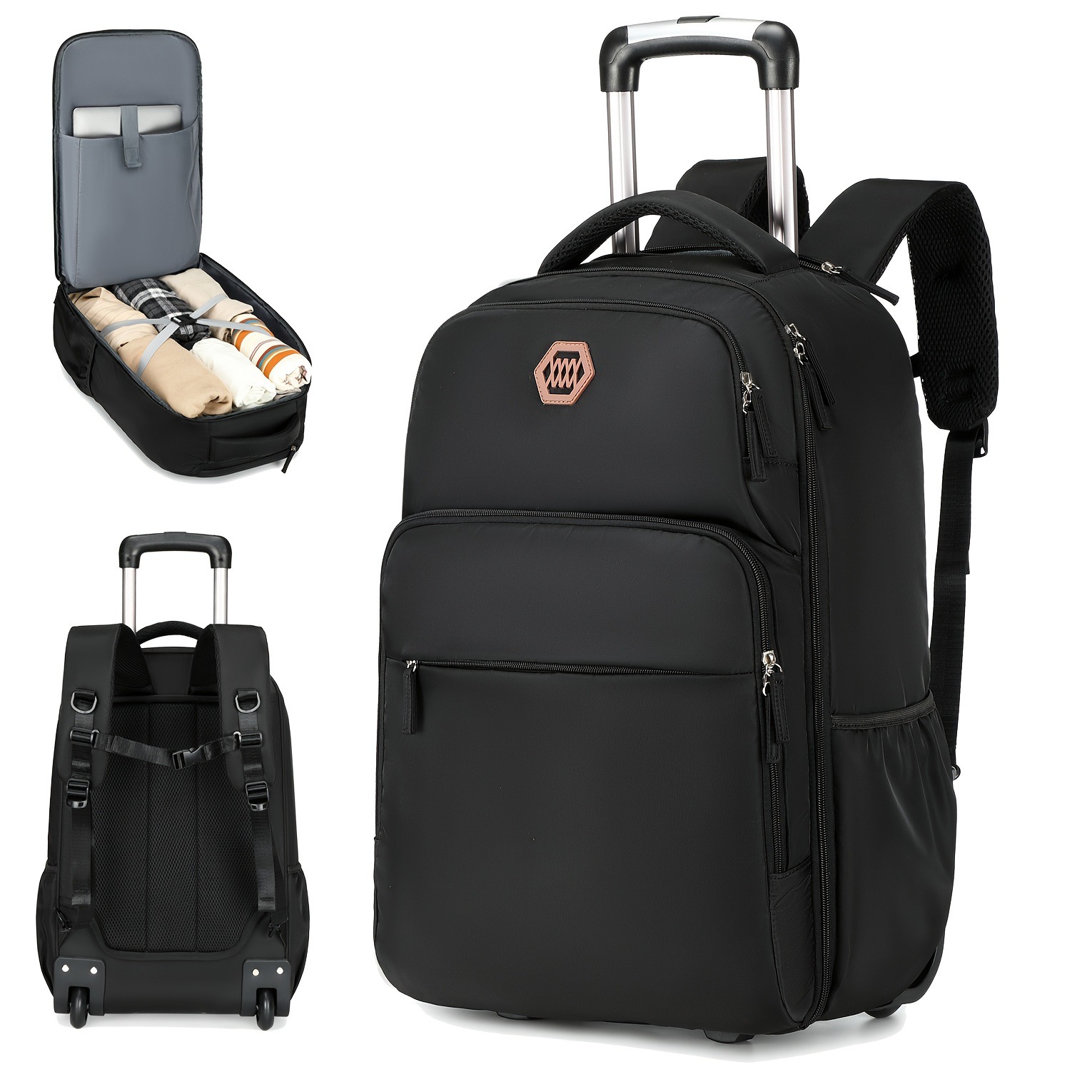 Foldable Rolling Luggage Bag - 40L Laptop Rugzak met Wielen, Business