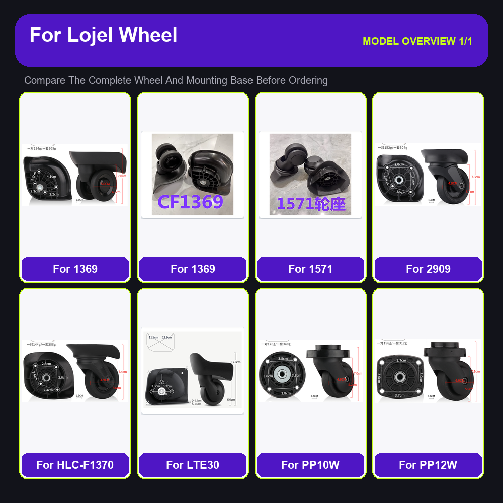 Silent Replacement Luggage Wheels - Robuuste vervangende wielen voor koffers van