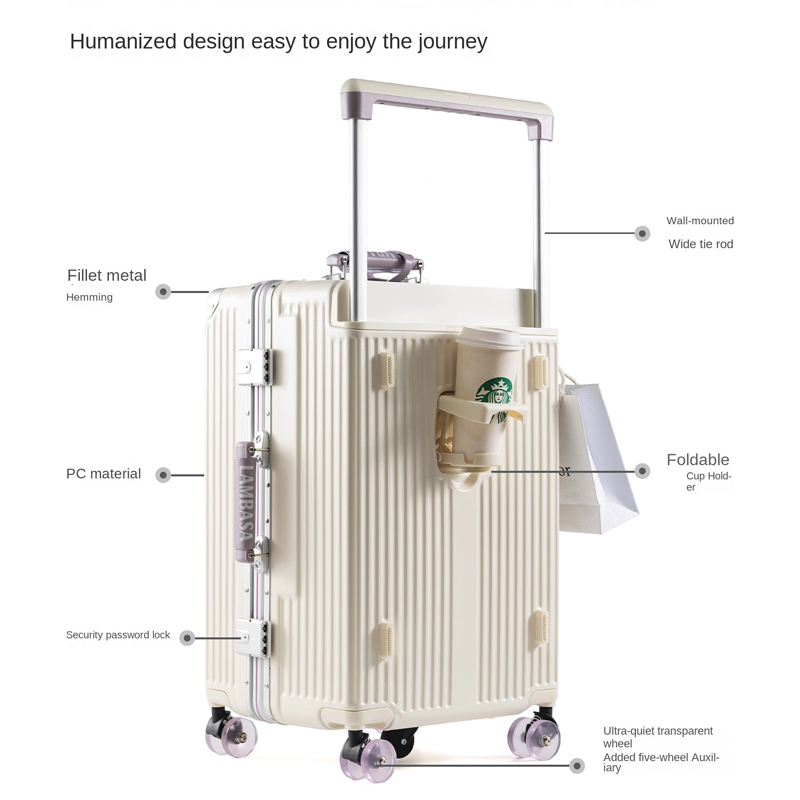 Reiskoffer met brede handgreep - Aluminum Frame Carry On Luggage recensie en prijs